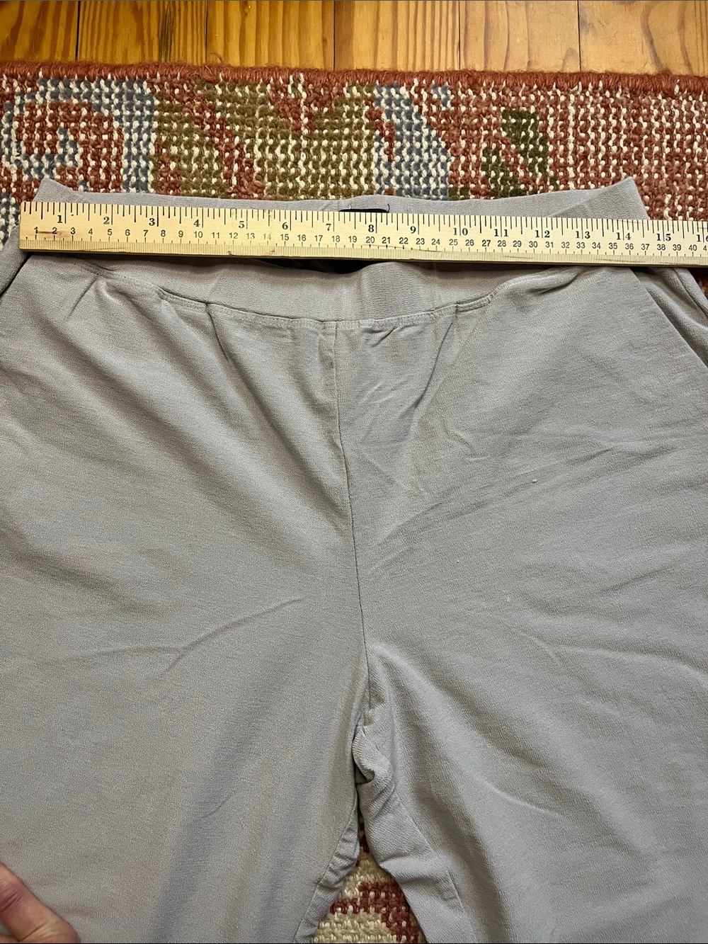 Eileen Fisher Slouchy Ankle Pants Zinc Gray Medium Elastic Waist EUC - Picture 3 of 9